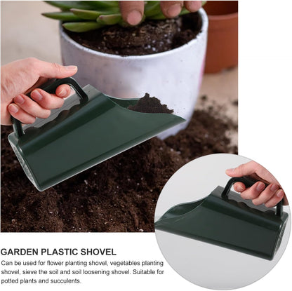 Garden Soil Scoop Plastic Bucket Shovel 8.54 Inch for Planting Succulents Soil Sifting and Transplanting Tool
