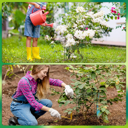15 Pack Hydrangea Dahlia Peony Cages and Supports Grow Through Metal Plant Supports Frame Rings Hoops for Outdoor Hydrangea Dahlia Plants Tomato(Green,12 x16 Inch)