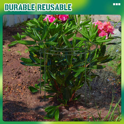 15 Pack Hydrangea Dahlia Peony Cages and Supports Grow Through Metal Plant Supports Frame Rings Hoops for Outdoor Hydrangea Dahlia Plants Tomato(Green,12 x16 Inch)