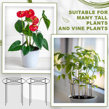 15 Pack Hydrangea Dahlia Peony Cages and Supports Grow Through Metal Plant Supports Frame Rings Hoops for Outdoor Hydrangea Dahlia Plants Tomato(Green,12 x16 Inch)