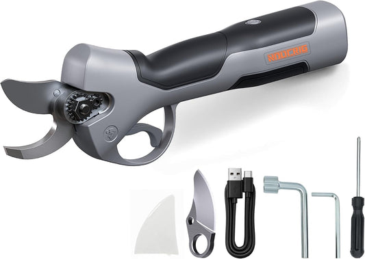 Lightweight Electric Pruning Shears for Tired Hands, Cordless Pruner for Women, Seniors & Smaller Hands, 4200mAh Battery (Dark Grey)