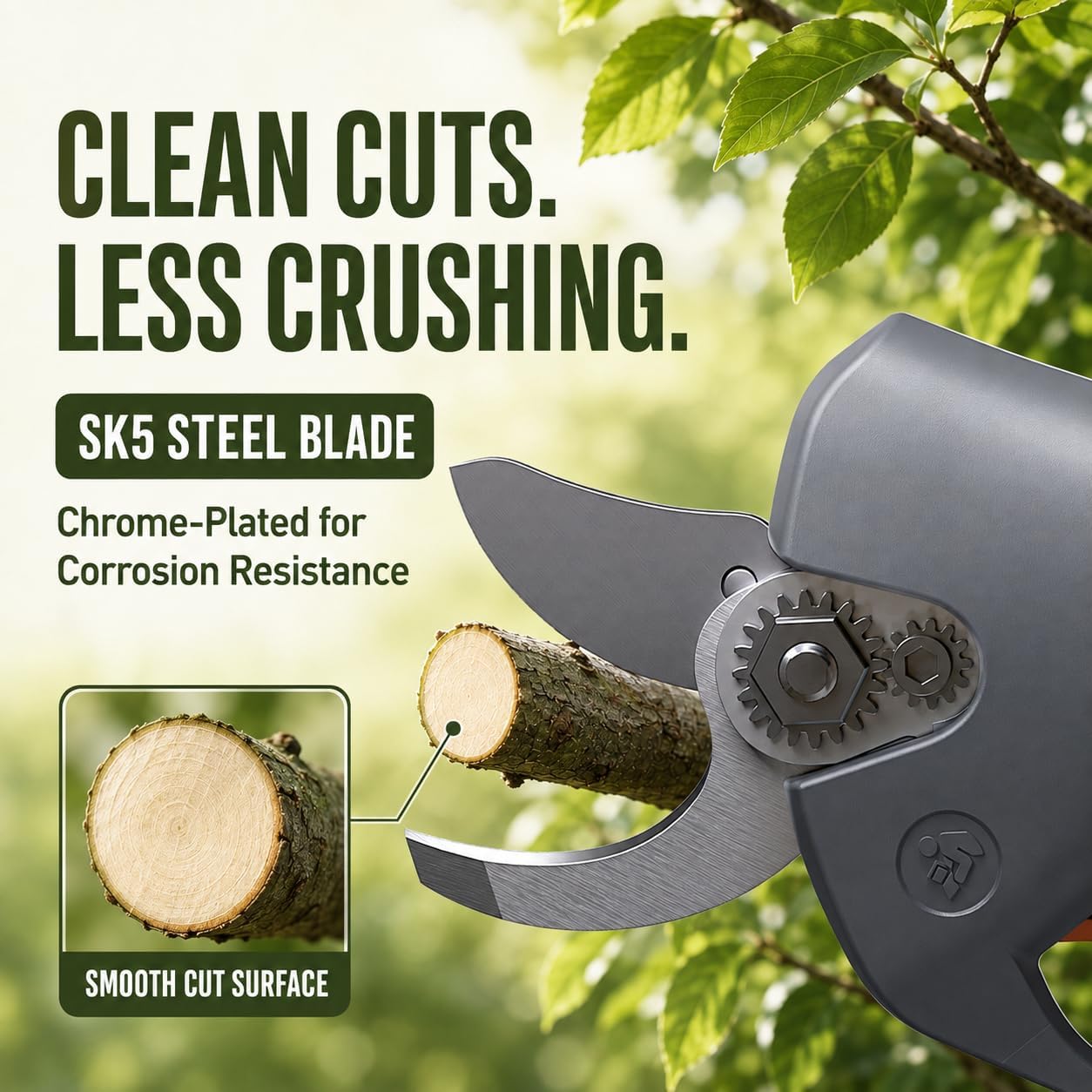 Lightweight Electric Pruning Shears for Tired Hands, Cordless Pruner for Women, Seniors & Smaller Hands, 4200mAh Battery (Dark Grey)