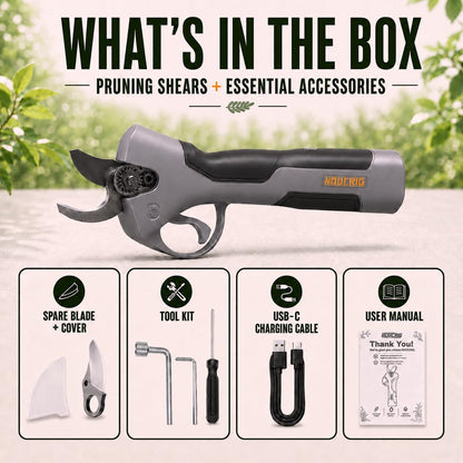 Lightweight Electric Pruning Shears for Tired Hands, Cordless Pruner for Women, Seniors & Smaller Hands, 4200mAh Battery (Dark Grey)