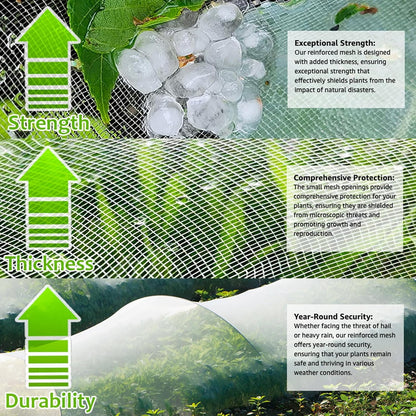 Garden Netting, Plant Covers 10x33Ft Net Ultra Fine Mesh Protection Netting for Vegetable Plants Fruits Flowers Crops Greenhouse Row Cover Raised Bed Barrier Screen Protection Net Cover (10x33ft)