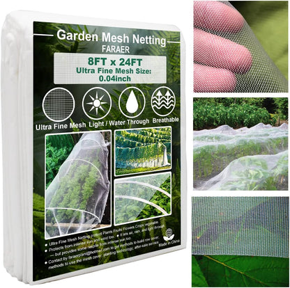 Garden Netting, Plant Covers 10x33Ft Net Ultra Fine Mesh Protection Netting for Vegetable Plants Fruits Flowers Crops Greenhouse Row Cover Raised Bed Barrier Screen Protection Net Cover (10x33ft)
