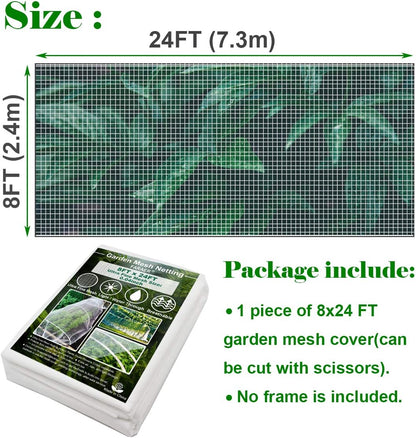Garden Netting, Plant Covers 10x33Ft Net Ultra Fine Mesh Protection Netting for Vegetable Plants Fruits Flowers Crops Greenhouse Row Cover Raised Bed Barrier Screen Protection Net Cover (10x33ft)