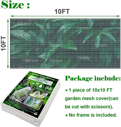 Garden Netting, Plant Covers 10x33Ft Net Ultra Fine Mesh Protection Netting for Vegetable Plants Fruits Flowers Crops Greenhouse Row Cover Raised Bed Barrier Screen Protection Net Cover (10x33ft)