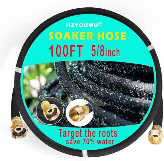 5/8 Inch 100 FT Soaker Hose for Garden, Lawn Irrigation