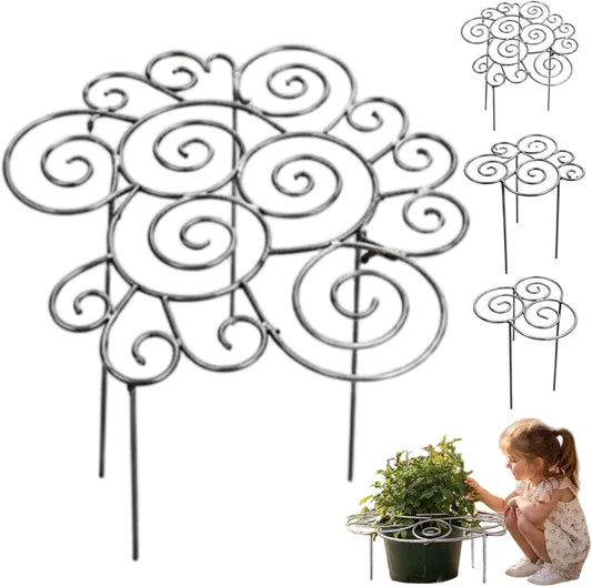 Metal Plant Support Ring for Garden, Peony Cage Stand and Flower Hoop for Upright Growth, Durable Iron Garden Stakes for Indoor Pots and Outdoor Plants, Decorative Support Frame for Vining Flowers