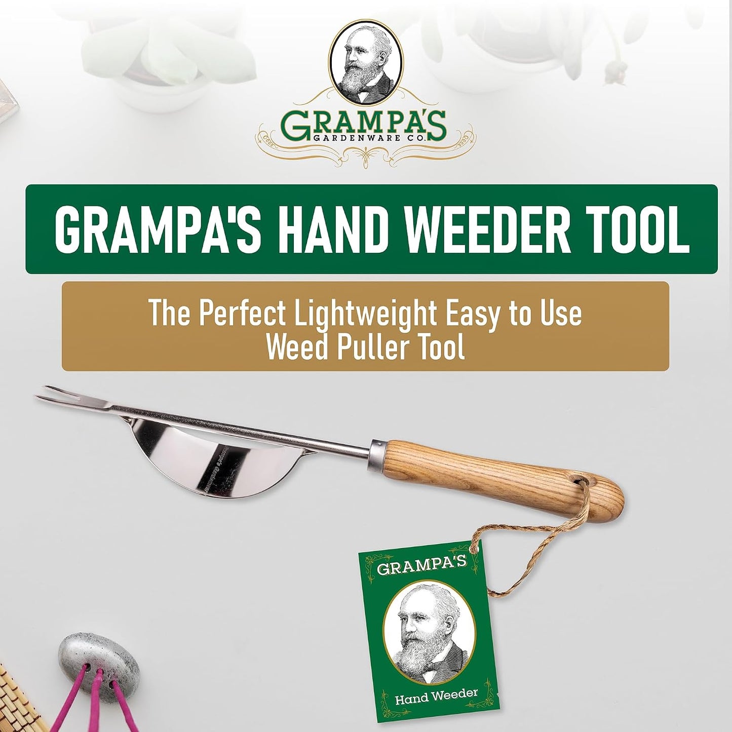 Grampa's Hand Weeder Tool with Lever Design for Easy Weed Removal