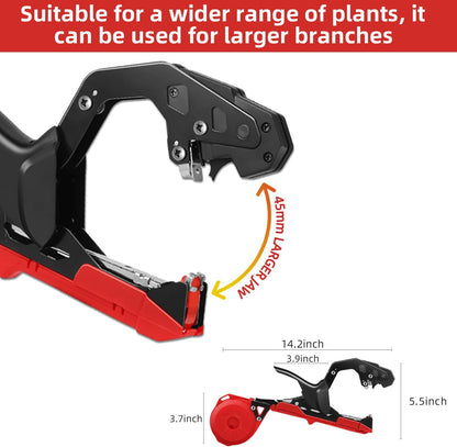 Plant Tying Machine, Lightweight Plant Tying Tape Tool to Tie Up Vine Quickly, Tie Tapener Gun with Tapes and Staples Green
