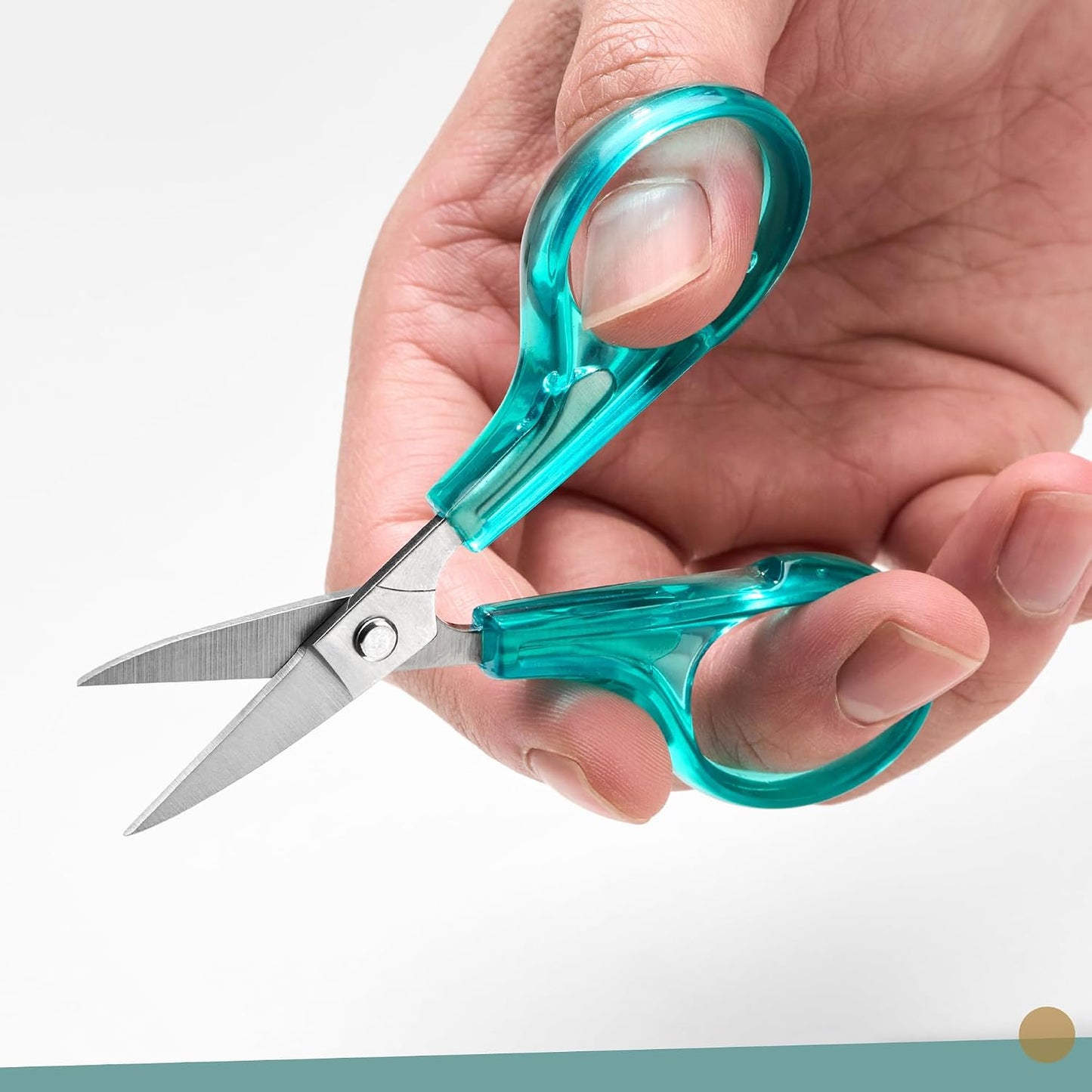 Detail Craft Scissors Set (2 pcs) Curved and Straight, Sharp, Compact | Sewing, Embroidery, Paper Cutting, Crafting | Stainless Steel | Protective Cover (Blue&Pink)