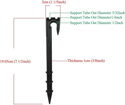 28PCS Soaker Hose Stakes Garden Hose Stake Hose Holder Stake Hose Guide Stake Water Hose Stake1/2inch 1/4inch 5/32inch Black