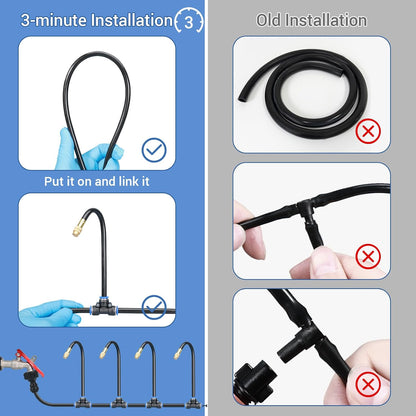 65FT Drip Irrigation Kit Plant Watering System Quick-Connect Micro Misting kit for Greenhouse Blank Distribution Tubing DIY Automatic Irrigation Equipment Set for Garden