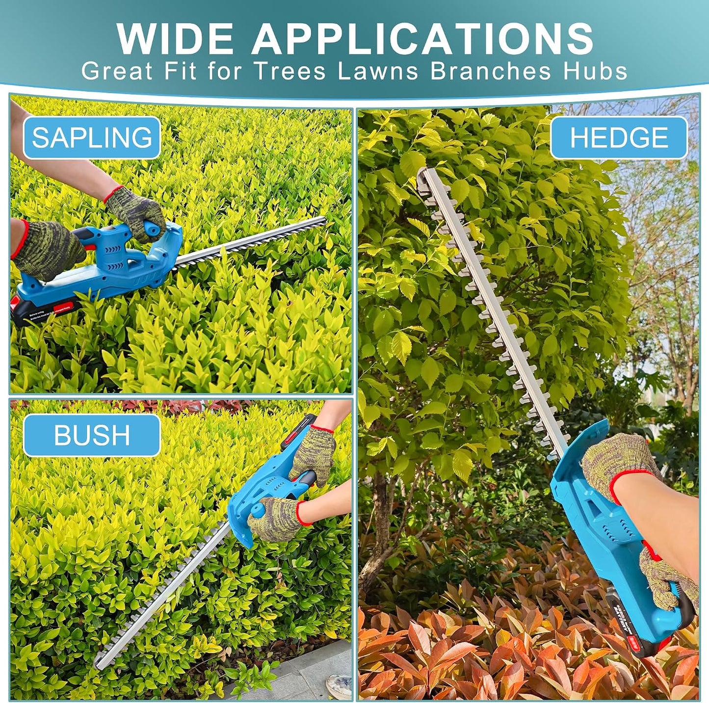 Cordless Grass Shear & Shrubbery Trimmer, 2-in-1 Handheld Hedge Trimmer, 7.2V Electric Grass Trimmer with USB Charger and 2.0Ah Battery, Lightweight & Portable Grass Shear for Garden Yard Lawn