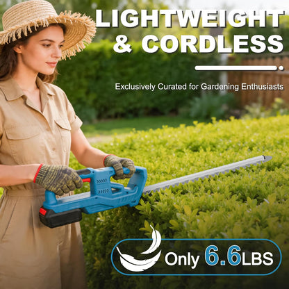 Cordless Grass Shear & Shrubbery Trimmer, 2-in-1 Handheld Hedge Trimmer, 7.2V Electric Grass Trimmer with USB Charger and 2.0Ah Battery, Lightweight & Portable Grass Shear for Garden Yard Lawn