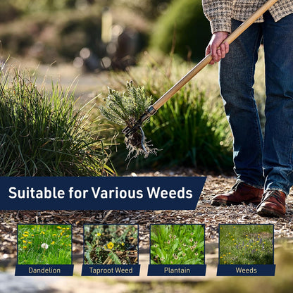 Stand Up Weed Puller Tool with Long Handle - 45.6” Ergonomic Weeder Puller - Cast Steel and Bamboo Weed Remover for Weeding Without Bending or Kneeling - Garden Tools for Gardening by Garret Wade
