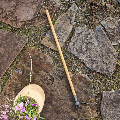 Stand Up Weed Puller Tool with Long Handle - 45.6” Ergonomic Weeder Puller - Cast Steel and Bamboo Weed Remover for Weeding Without Bending or Kneeling - Garden Tools for Gardening by Garret Wade