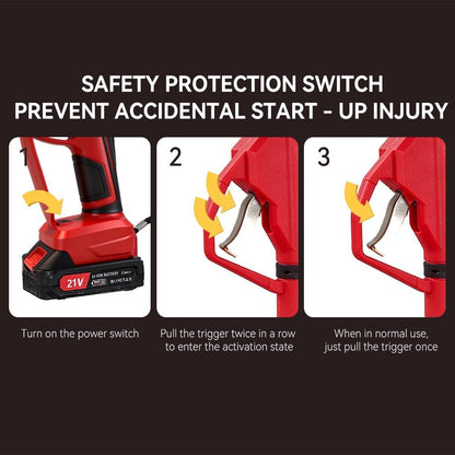 Electric Pruning Shears Cordless 2-in-1 Grafting Tool Kit, 3 Replaceable Cut Blades (Ω/U/V), 2×2000mAh Batteries, LCD Display Power Grafting Tool for Tree Branch Garden (shear)