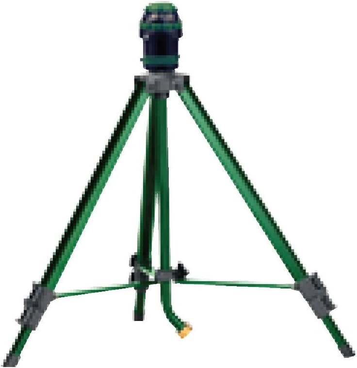 1-Pack H2O-Six Gear Drive Yard Sprinkler on Tripod, Green Lawn Watering