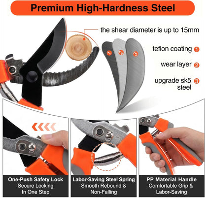 10FT Telescoping Pole Saw with Pruner, Extendable Tree Trimmer