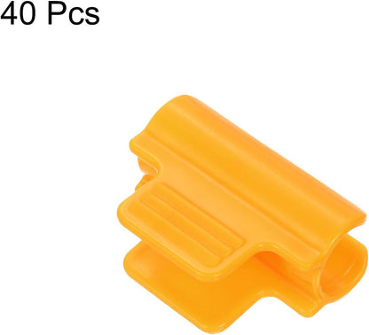 Greenhouse Clamps for 5/8inch PVC Pipe, 40pcs Greenhouse Film Clamps Shading Net Rod Clip Garden Hoops for Row Cover, Greenhouse Plastic Sheeting(Orange)