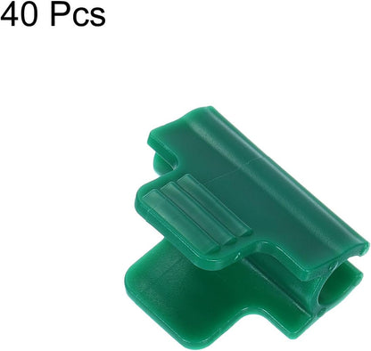 Greenhouse Clamps for 5/8inch PVC Pipe, 40pcs Greenhouse Film Clamps Shading Net Rod Clip Garden Hoops for Row Cover, Greenhouse Plastic Sheeting(Orange)