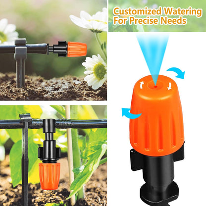 250 Pcs Drip Irrigation Fittings Kit for 1/4" Tubing： 1/4 Inch Drip Irrigation Barbed Connectors (Nozzles, Nozzle Tees, Single Barbs, Couplings, Tees, Elbows, Plugs, Crosses) for Garden Systems