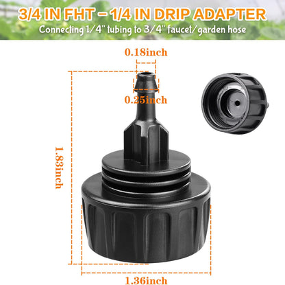 250 Pcs Drip Irrigation Fittings Kit for 1/4" Tubing： 1/4 Inch Drip Irrigation Barbed Connectors (Nozzles, Nozzle Tees, Single Barbs, Couplings, Tees, Elbows, Plugs, Crosses) for Garden Systems