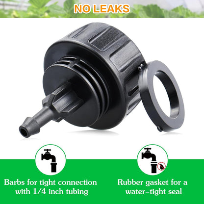 250 Pcs Drip Irrigation Fittings Kit for 1/4" Tubing： 1/4 Inch Drip Irrigation Barbed Connectors (Nozzles, Nozzle Tees, Single Barbs, Couplings, Tees, Elbows, Plugs, Crosses) for Garden Systems
