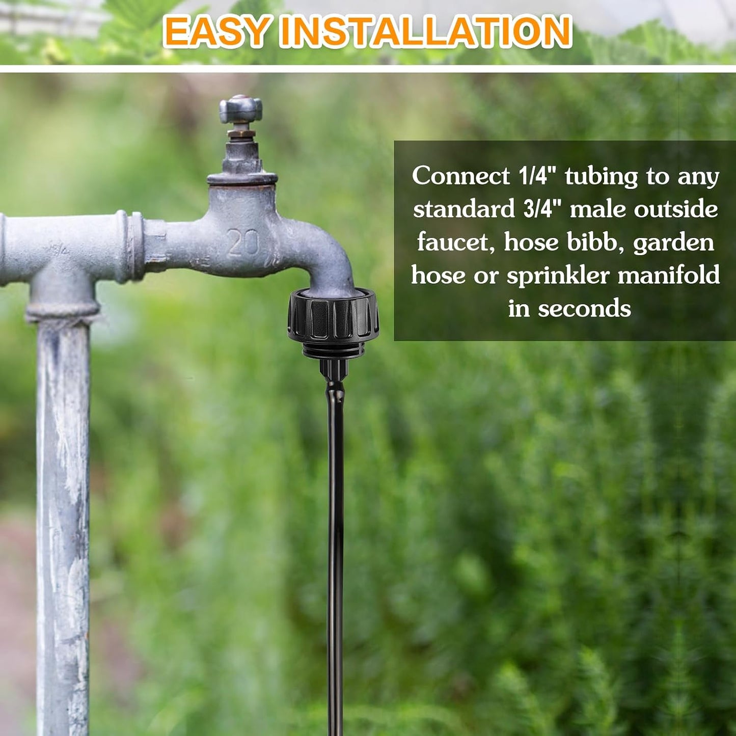 250 Pcs Drip Irrigation Fittings Kit for 1/4" Tubing： 1/4 Inch Drip Irrigation Barbed Connectors (Nozzles, Nozzle Tees, Single Barbs, Couplings, Tees, Elbows, Plugs, Crosses) for Garden Systems