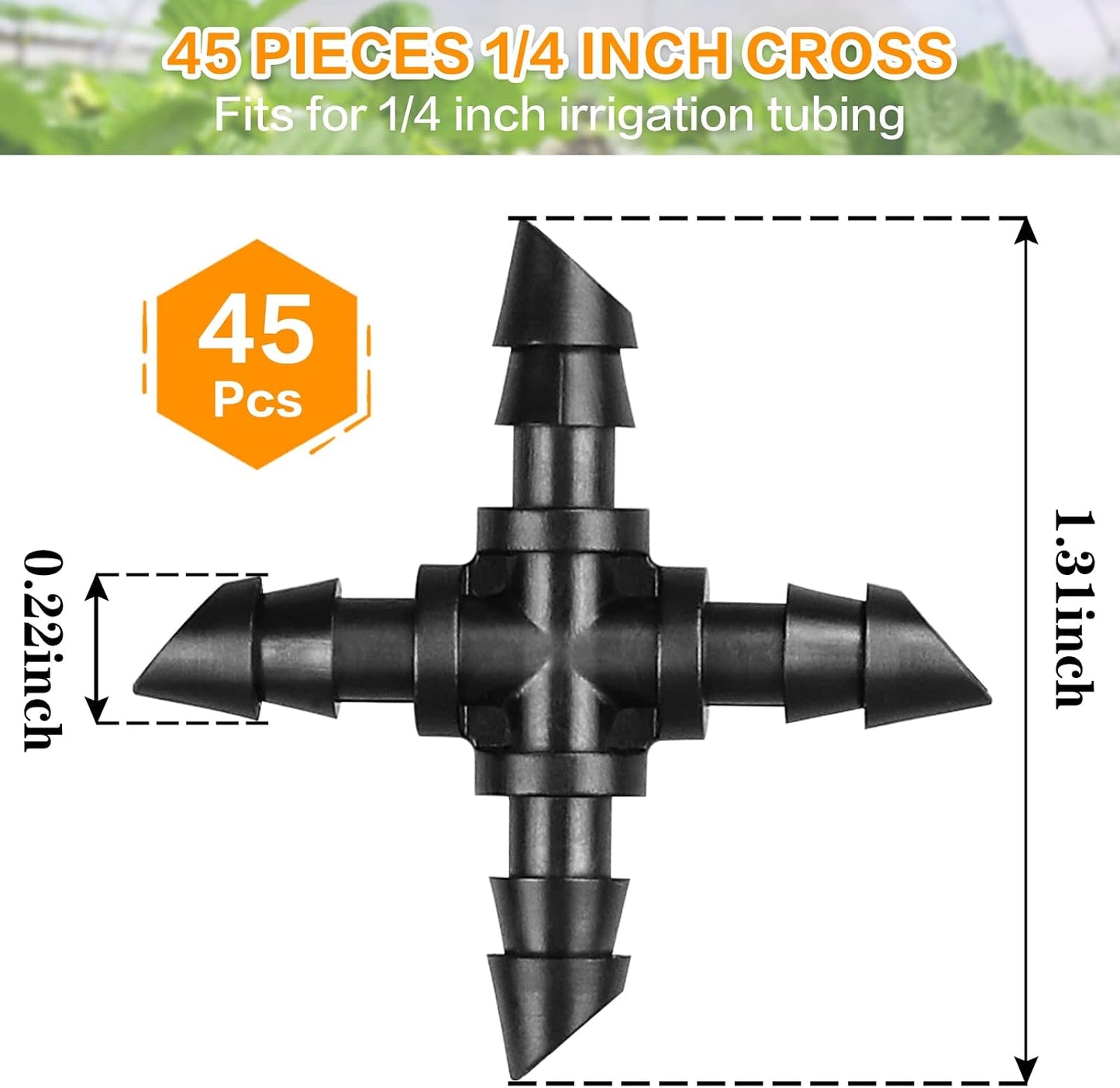 250 Pcs Drip Irrigation Fittings Kit for 1/4" Tubing： 1/4 Inch Drip Irrigation Barbed Connectors (Nozzles, Nozzle Tees, Single Barbs, Couplings, Tees, Elbows, Plugs, Crosses) for Garden Systems
