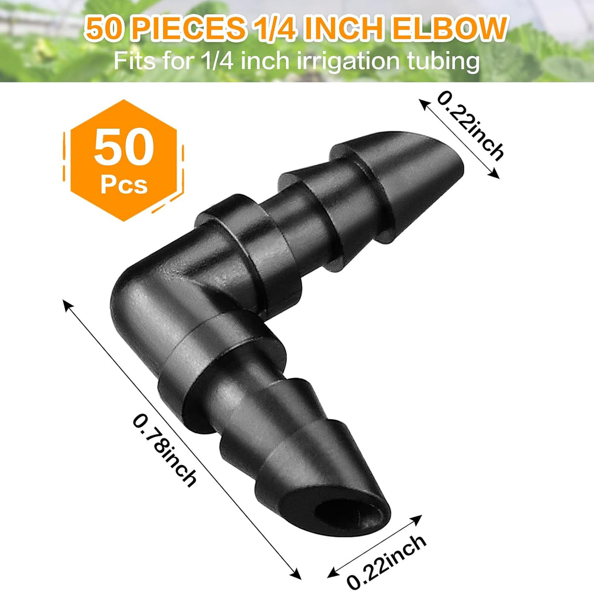 250 Pcs Drip Irrigation Fittings Kit for 1/4" Tubing： 1/4 Inch Drip Irrigation Barbed Connectors (Nozzles, Nozzle Tees, Single Barbs, Couplings, Tees, Elbows, Plugs, Crosses) for Garden Systems