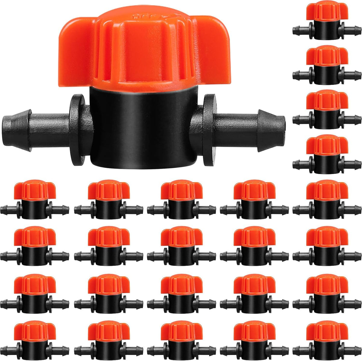 250 Pcs Drip Irrigation Fittings Kit for 1/4" Tubing： 1/4 Inch Drip Irrigation Barbed Connectors (Nozzles, Nozzle Tees, Single Barbs, Couplings, Tees, Elbows, Plugs, Crosses) for Garden Systems