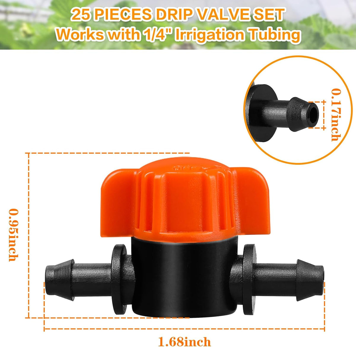 250 Pcs Drip Irrigation Fittings Kit for 1/4" Tubing： 1/4 Inch Drip Irrigation Barbed Connectors (Nozzles, Nozzle Tees, Single Barbs, Couplings, Tees, Elbows, Plugs, Crosses) for Garden Systems