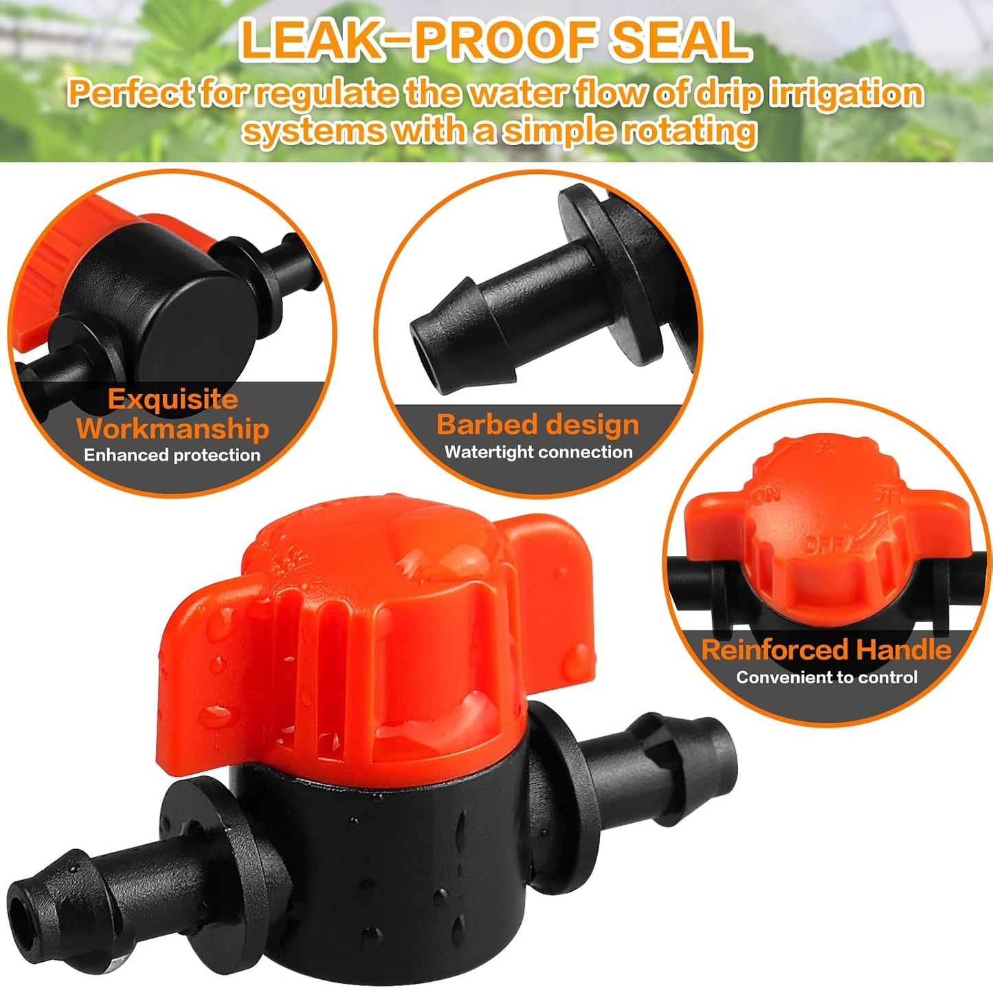250 Pcs Drip Irrigation Fittings Kit for 1/4" Tubing： 1/4 Inch Drip Irrigation Barbed Connectors (Nozzles, Nozzle Tees, Single Barbs, Couplings, Tees, Elbows, Plugs, Crosses) for Garden Systems