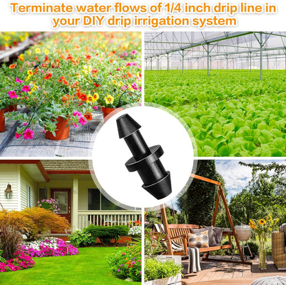250 Pcs Drip Irrigation Fittings Kit for 1/4" Tubing： 1/4 Inch Drip Irrigation Barbed Connectors (Nozzles, Nozzle Tees, Single Barbs, Couplings, Tees, Elbows, Plugs, Crosses) for Garden Systems