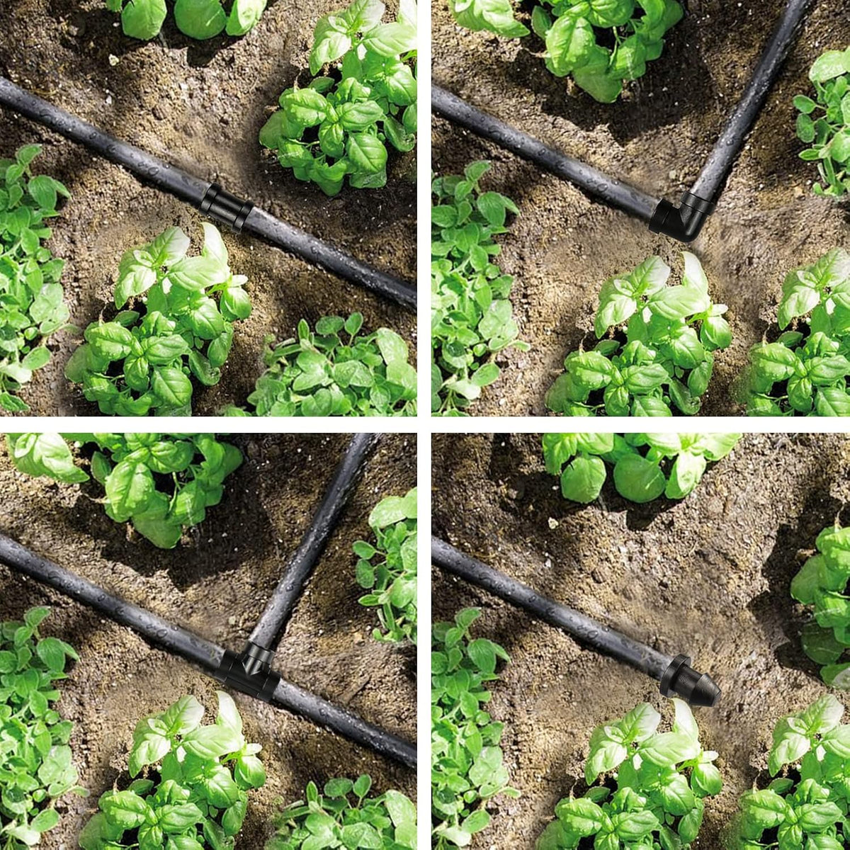 250 Pcs Drip Irrigation Fittings Kit for 1/4" Tubing： 1/4 Inch Drip Irrigation Barbed Connectors (Nozzles, Nozzle Tees, Single Barbs, Couplings, Tees, Elbows, Plugs, Crosses) for Garden Systems