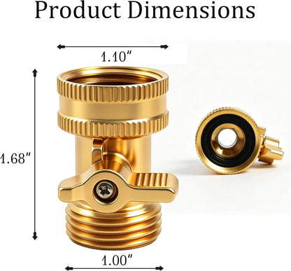 Brass Garden Hose Shut Off Valve, 4 Pack Heavy Duty 3/4 Inch Solid Brass Garden Hose Shut Off Valve with 4 Extra Rubber Washers