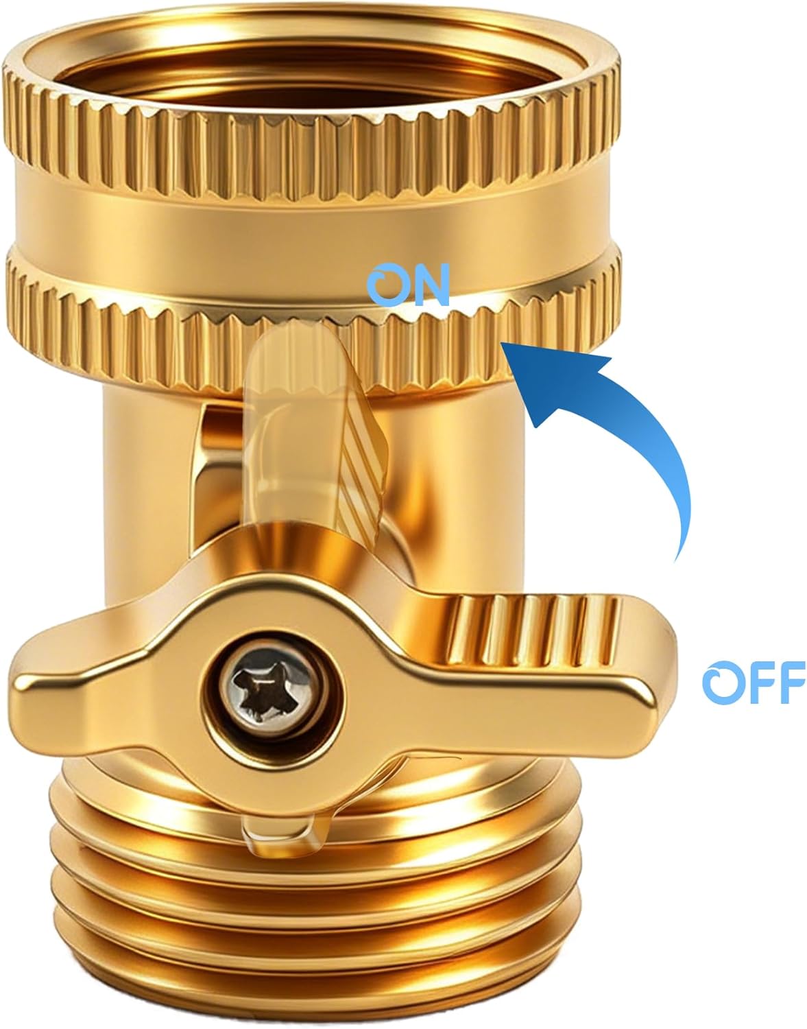 Brass Garden Hose Shut Off Valve, 4 Pack Heavy Duty 3/4 Inch Solid Brass Garden Hose Shut Off Valve with 4 Extra Rubber Washers