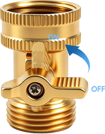 Brass Garden Hose Shut Off Valve, 4 Pack Heavy Duty 3/4 Inch Solid Brass Garden Hose Shut Off Valve with 4 Extra Rubber Washers