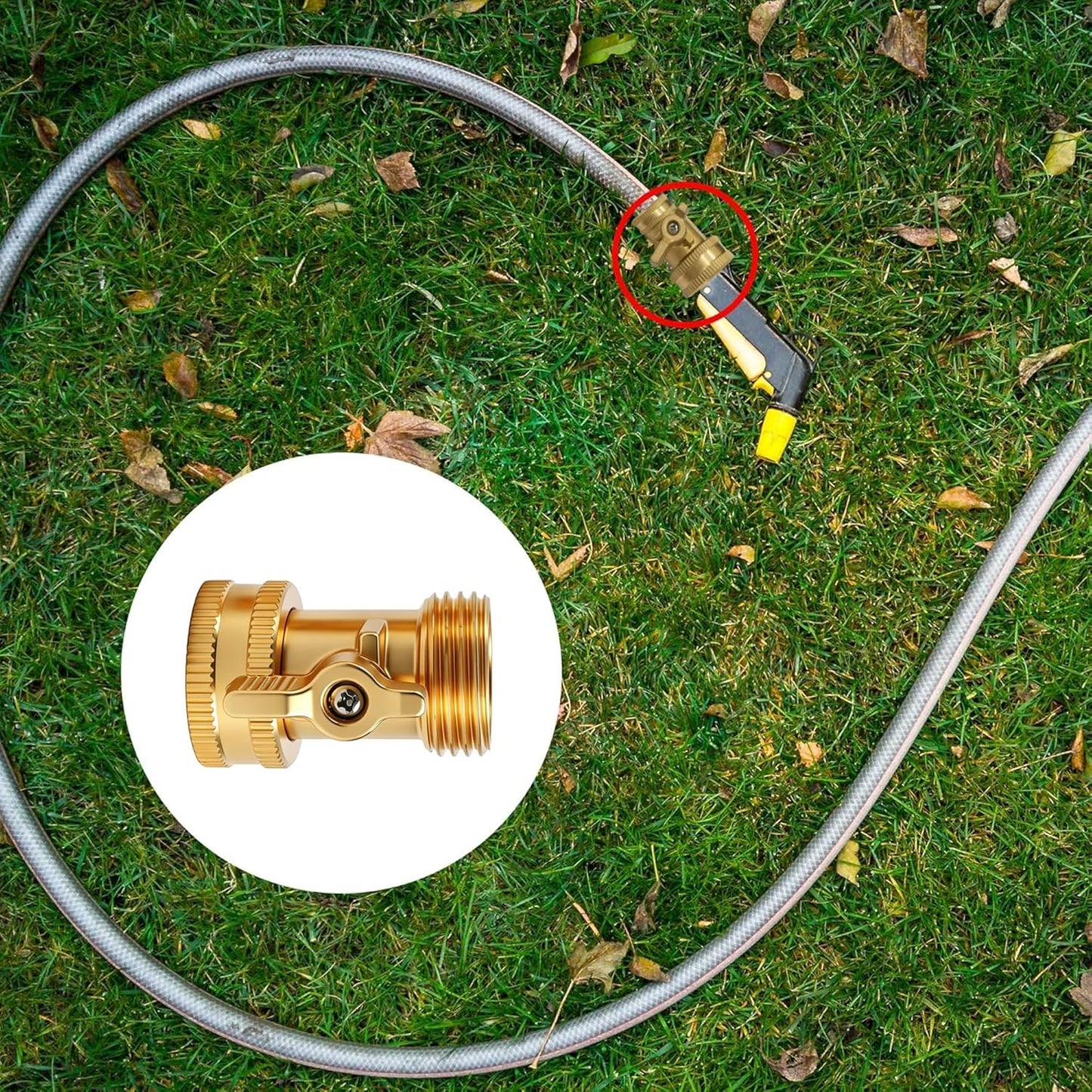Brass Garden Hose Shut Off Valve, 4 Pack Heavy Duty 3/4 Inch Solid Brass Garden Hose Shut Off Valve with 4 Extra Rubber Washers