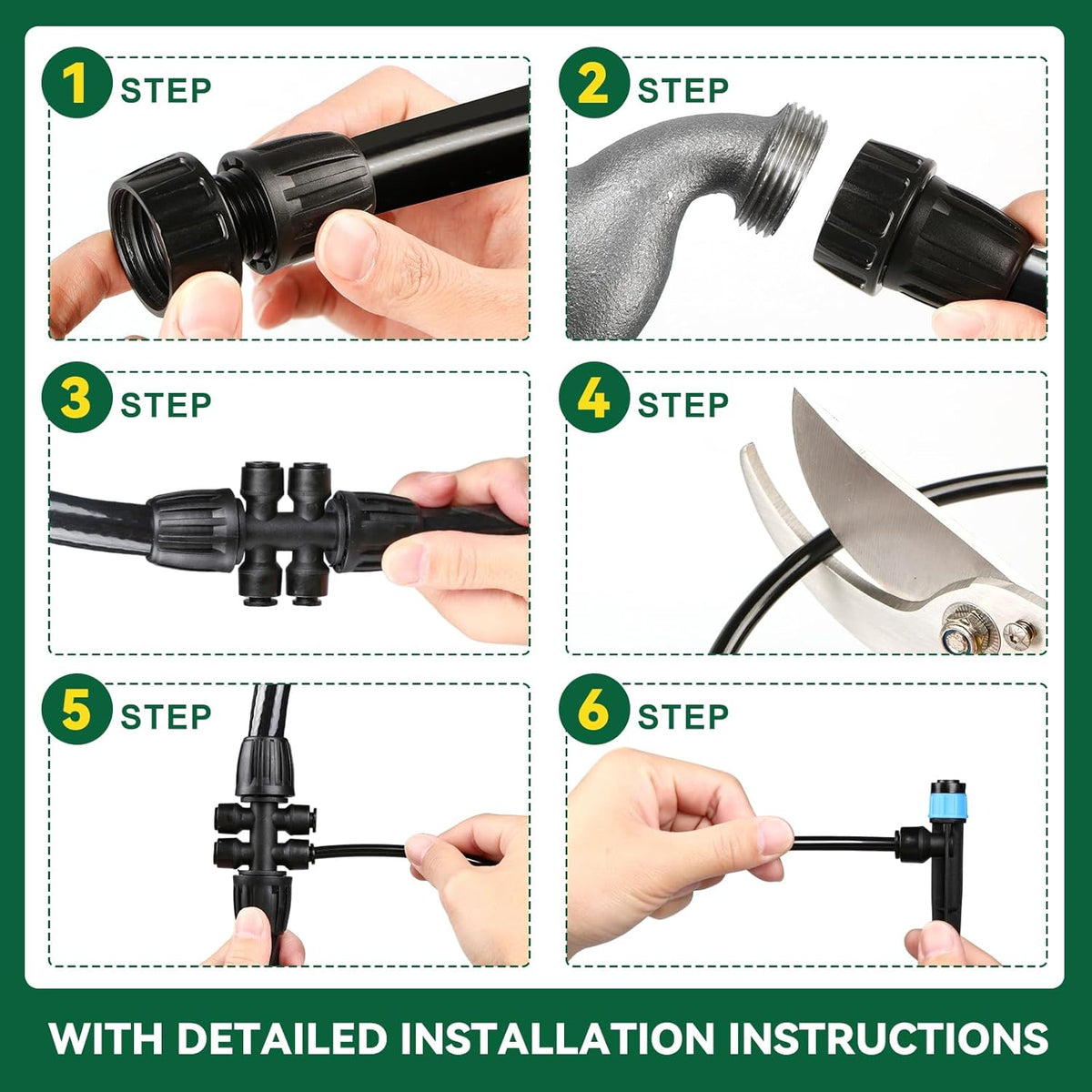 Drip Irrigation System for Garden, 2026-Upgraded Quick Connect Garden Watering Kit All-in-One with 1/2 inch 1/4 inch Irrigation Tubing for Garden, Lawn, Greenhouse, Raised Beds (233FT)