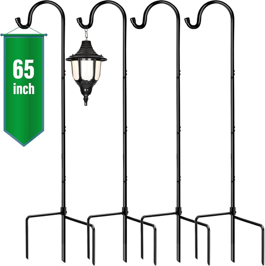4 Pack 65 Inch Adjustable Shepherd Hook for Garden Decor
