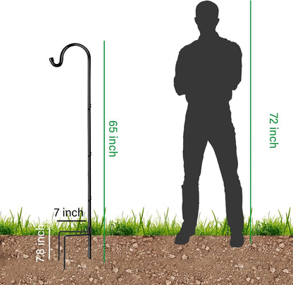 4 Pack 65 Inch Adjustable Shepherd Hook for Garden Decor