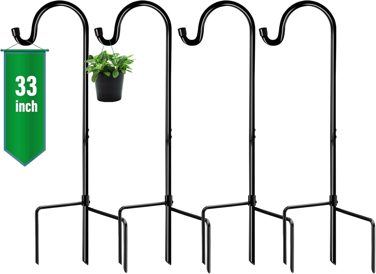 4 Pack 65 Inch Adjustable Shepherd Hook for Garden Decor