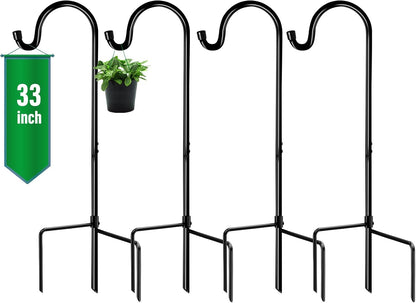 4 Pack 65 Inch Adjustable Shepherd Hook for Garden Decor