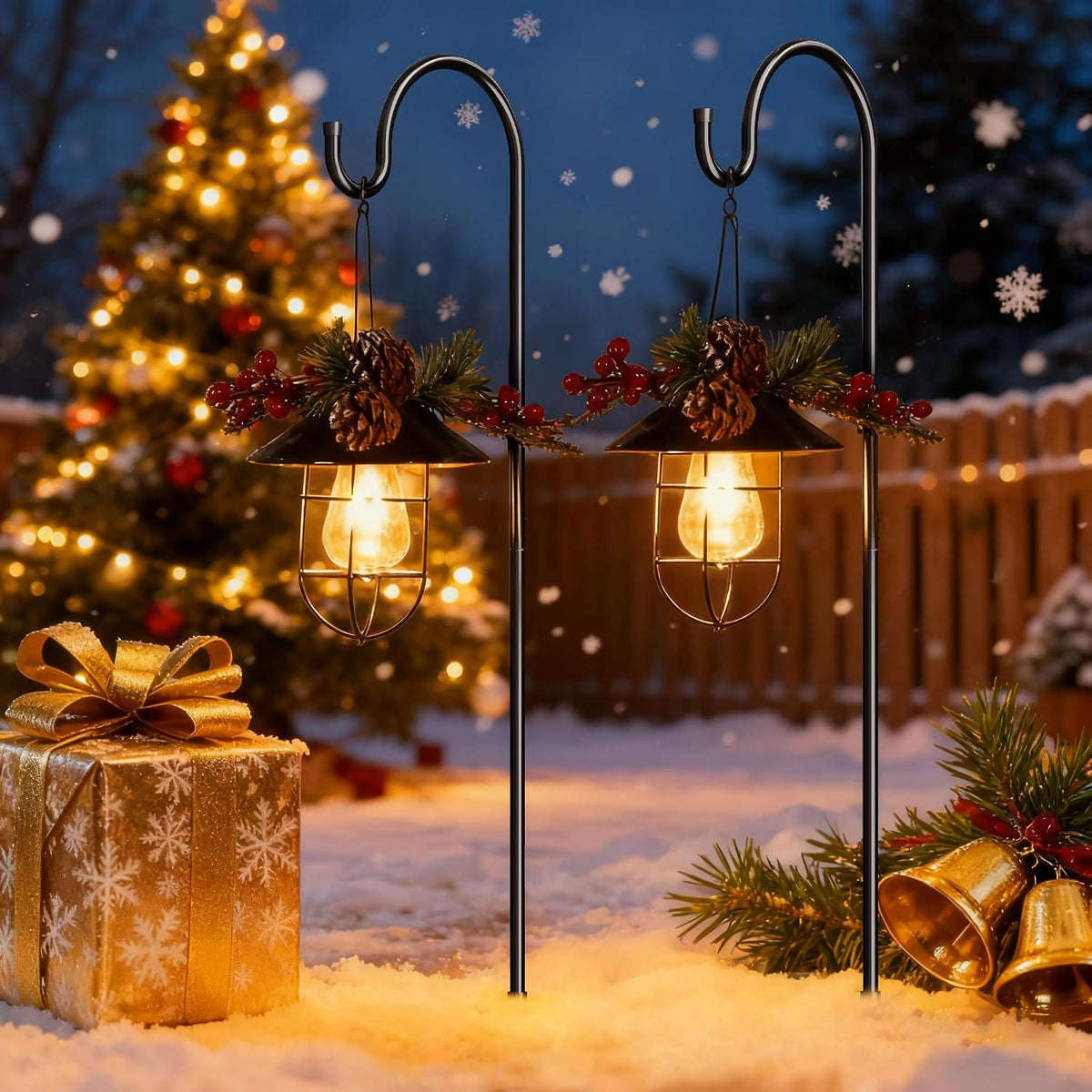 4 Pack 65 Inch Adjustable Shepherd Hook for Garden Decor