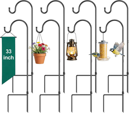 4 Pack 65 Inch Adjustable Shepherd Hook for Garden Decor