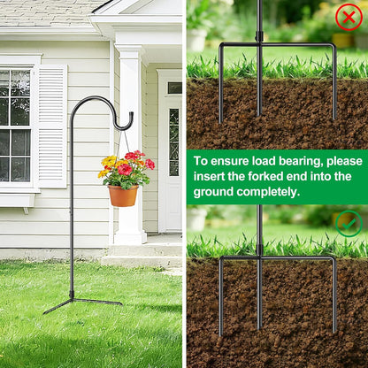4 Pack 65 Inch Adjustable Shepherd Hook for Garden Decor